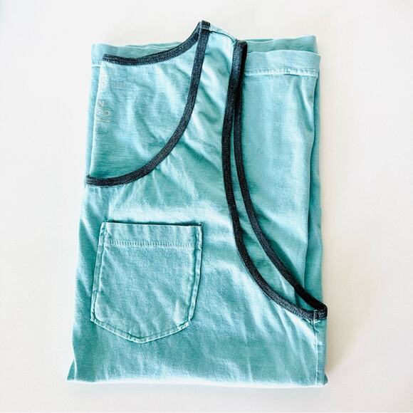 MENS SUN DIEGO Navy Blue Pink Aqua Grey Two Tone Sleeveless Tank Top Pocket S - Picture 7 of 16